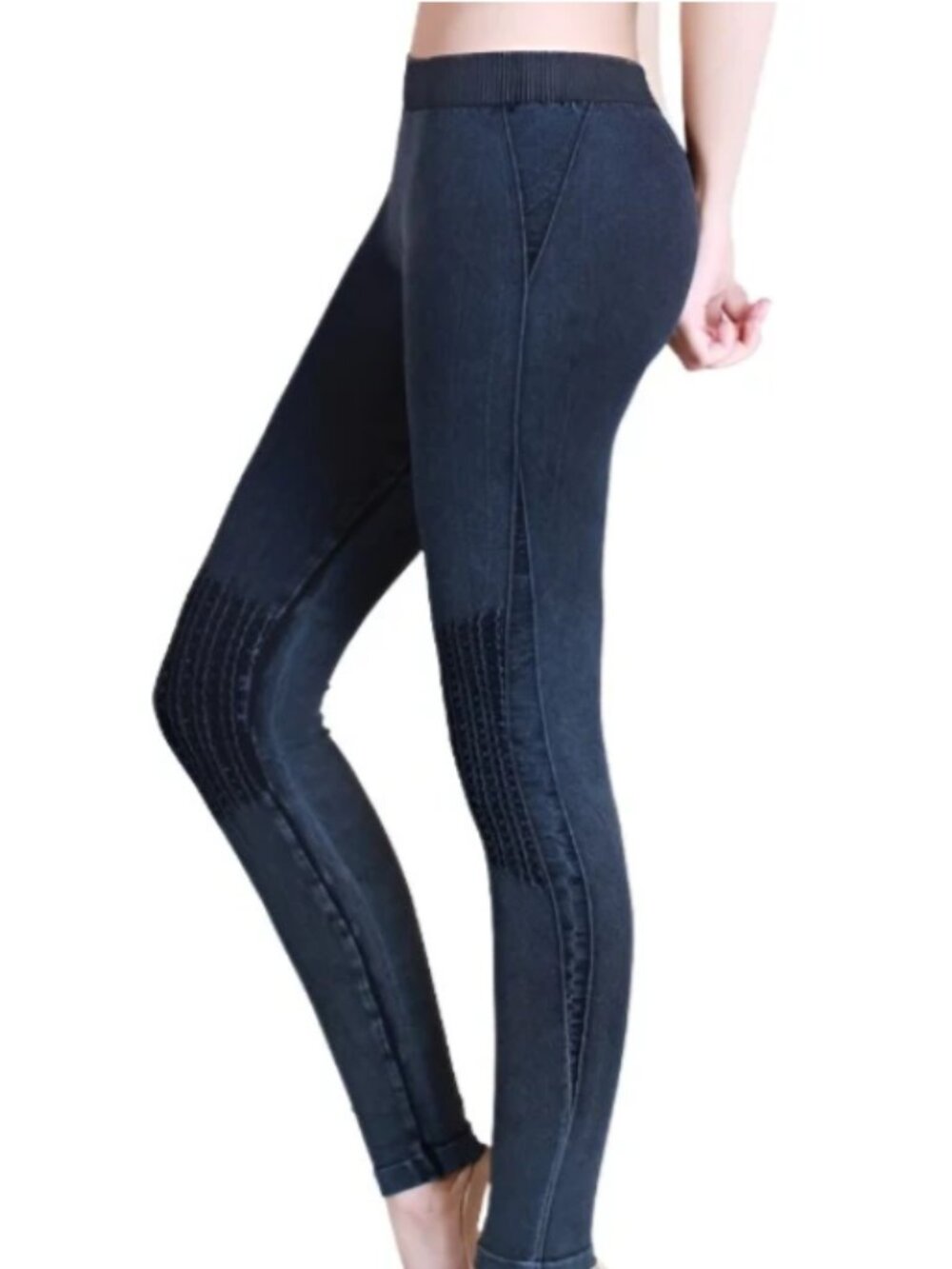 Nikibiki 🆕️Knee Shirring Legging NB6547 | Vintage Denim Blue